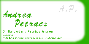 andrea petracs business card