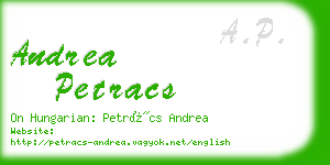 andrea petracs business card